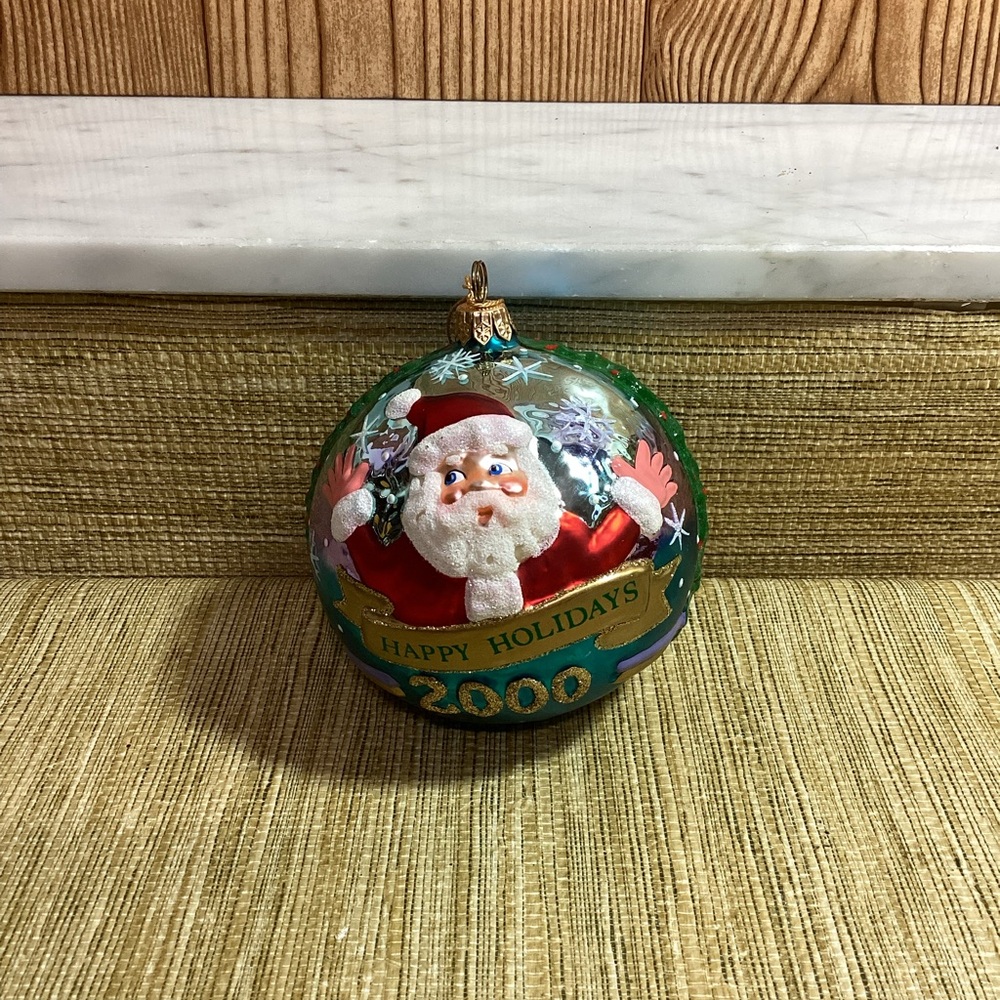 Vintage Kurt Adler Polonaise Santa Blown Glass Ornament 2000/2001